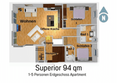 Oetztal Apartements Apartement Superior unten Grundriss Superior 94 qm