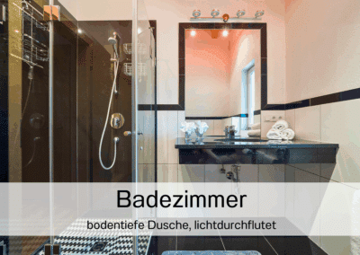 Oetztal Apartements Apartement oben Badezimmer mit bodentiefer Dusche