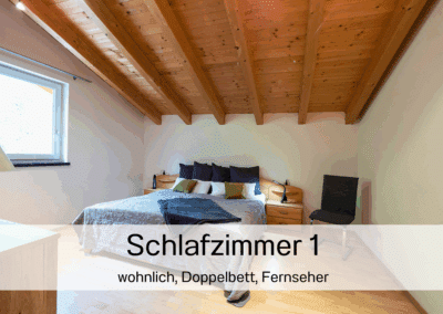 Oetztal Apartements Apartement oben erstes Schlafzimmer mit Doppelbett